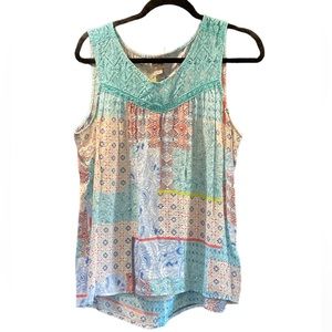 COMO Vintage Size L large patchwork tank top